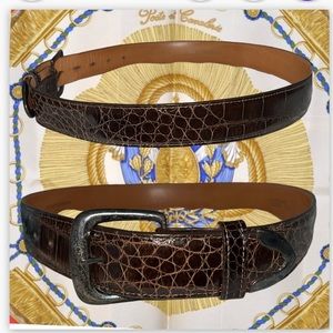 Max Lang Brown Alligator Belt